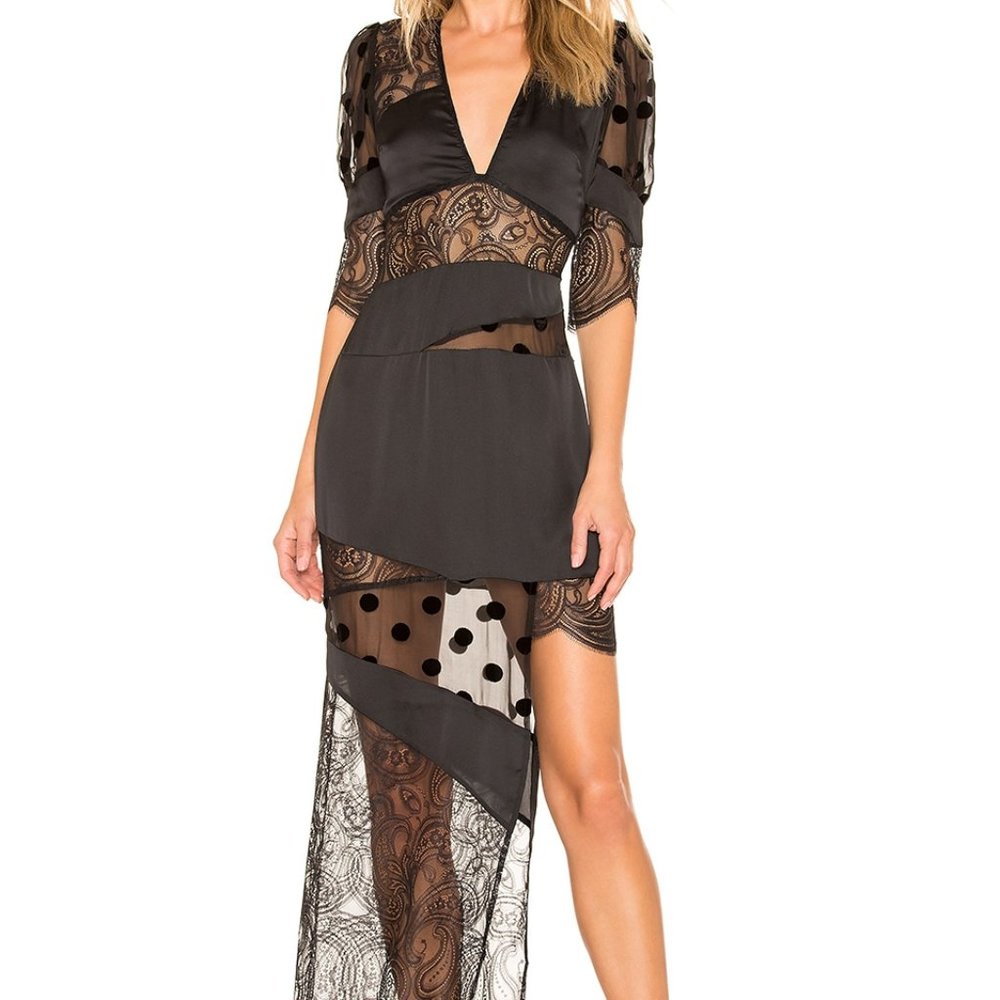 FOR LOVE & LEMONS Rosalyn Paneled Maxi Dress